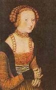 Lucas Cranach The Princesses Sibylla, Emilia and Sidonia of Saxony (Detail of portrait of Sidonia oil painting on canvas